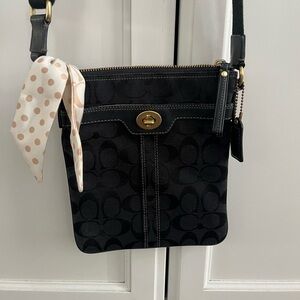 Coach Black Crossbody Bag with Scarf accessory